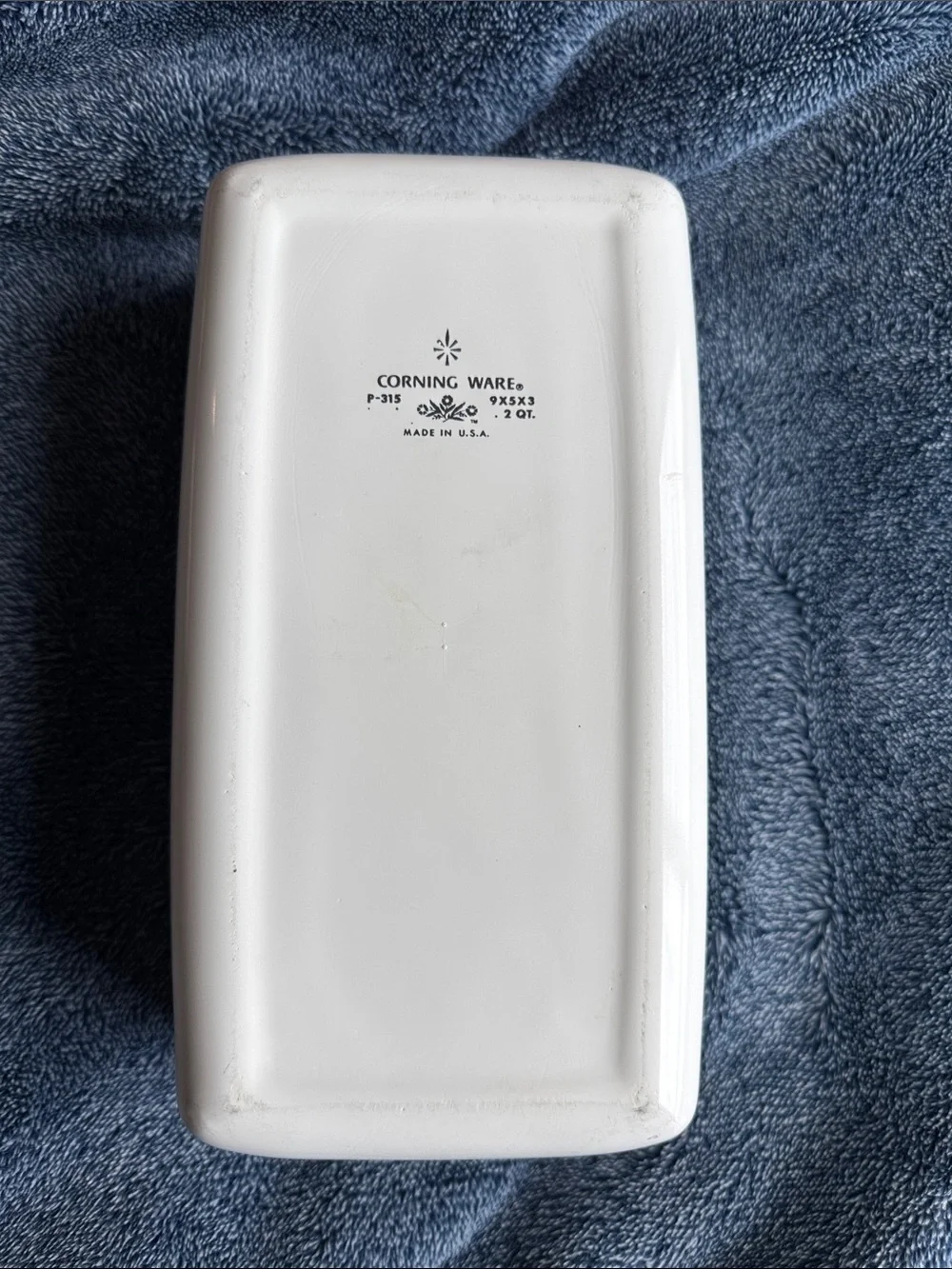 Corningware Loaf Pan with Blue Floral Accent